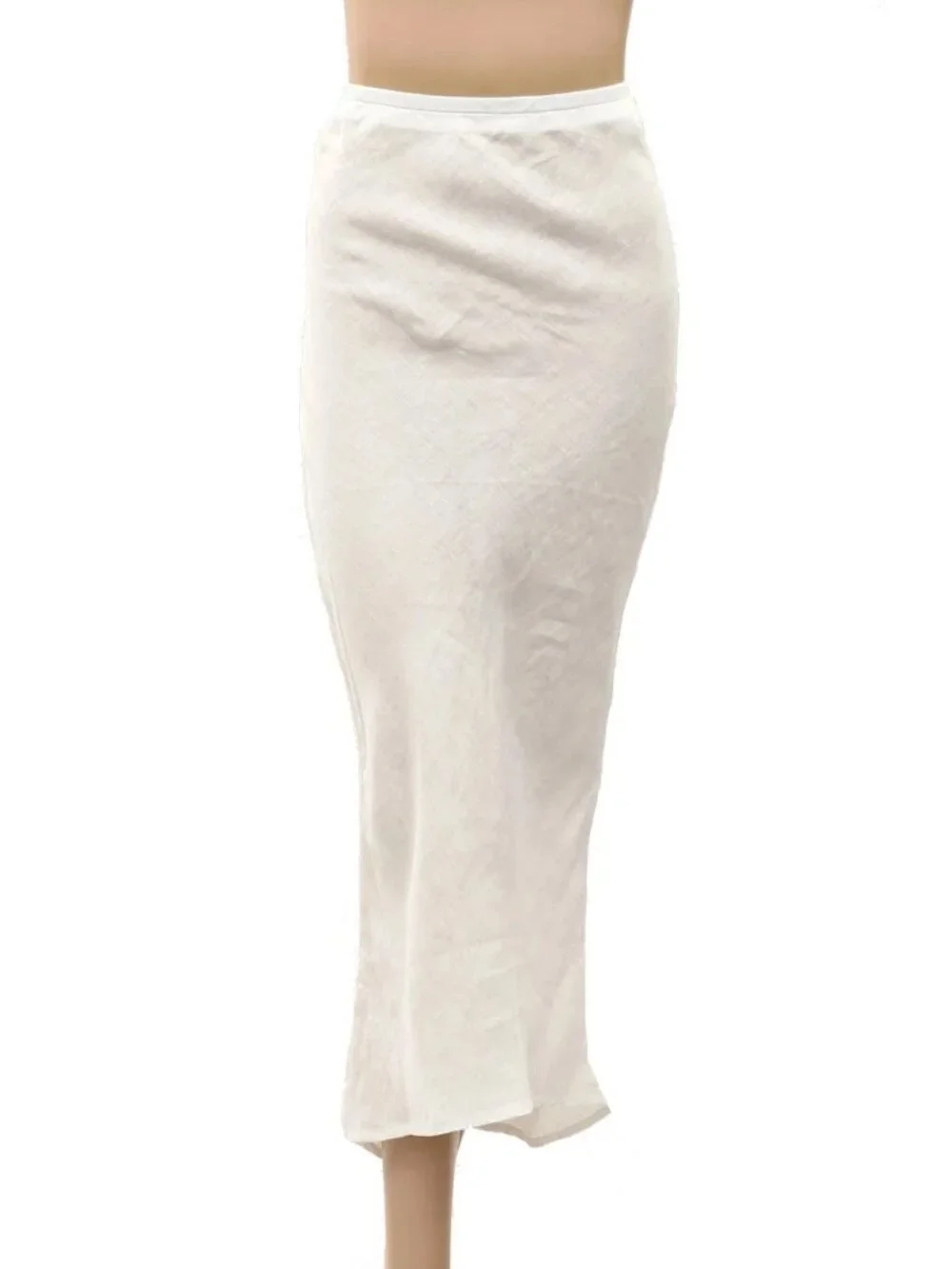 James Perse Los Angeles Linen Canvas Midi Skirt Pull-on Asymmetrical S 290336
